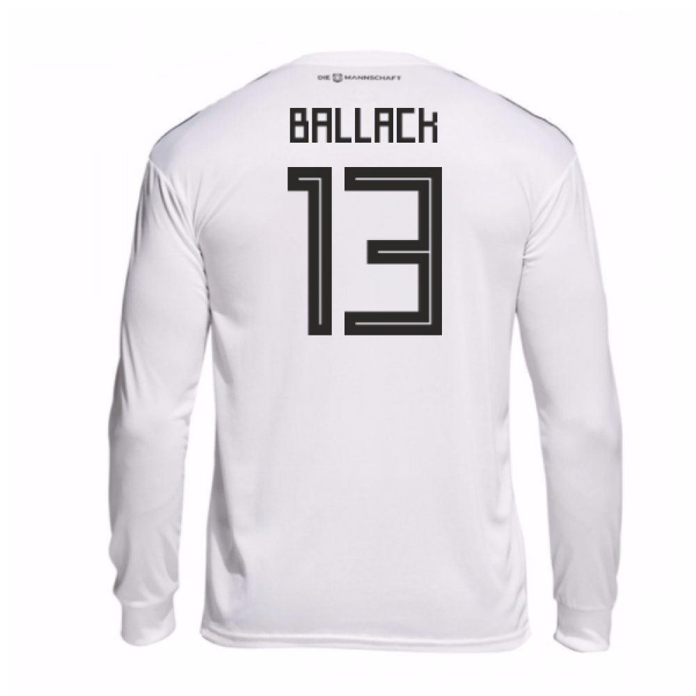 2018-19 Germany Home Long Sleeve Shirt (Ballack 13) B077X6JQZRWhite Medium 38-40\ 